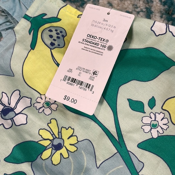 NWT carters blue and green floral one piece bodysuit with faux dress overlay - Picture 7 of 7